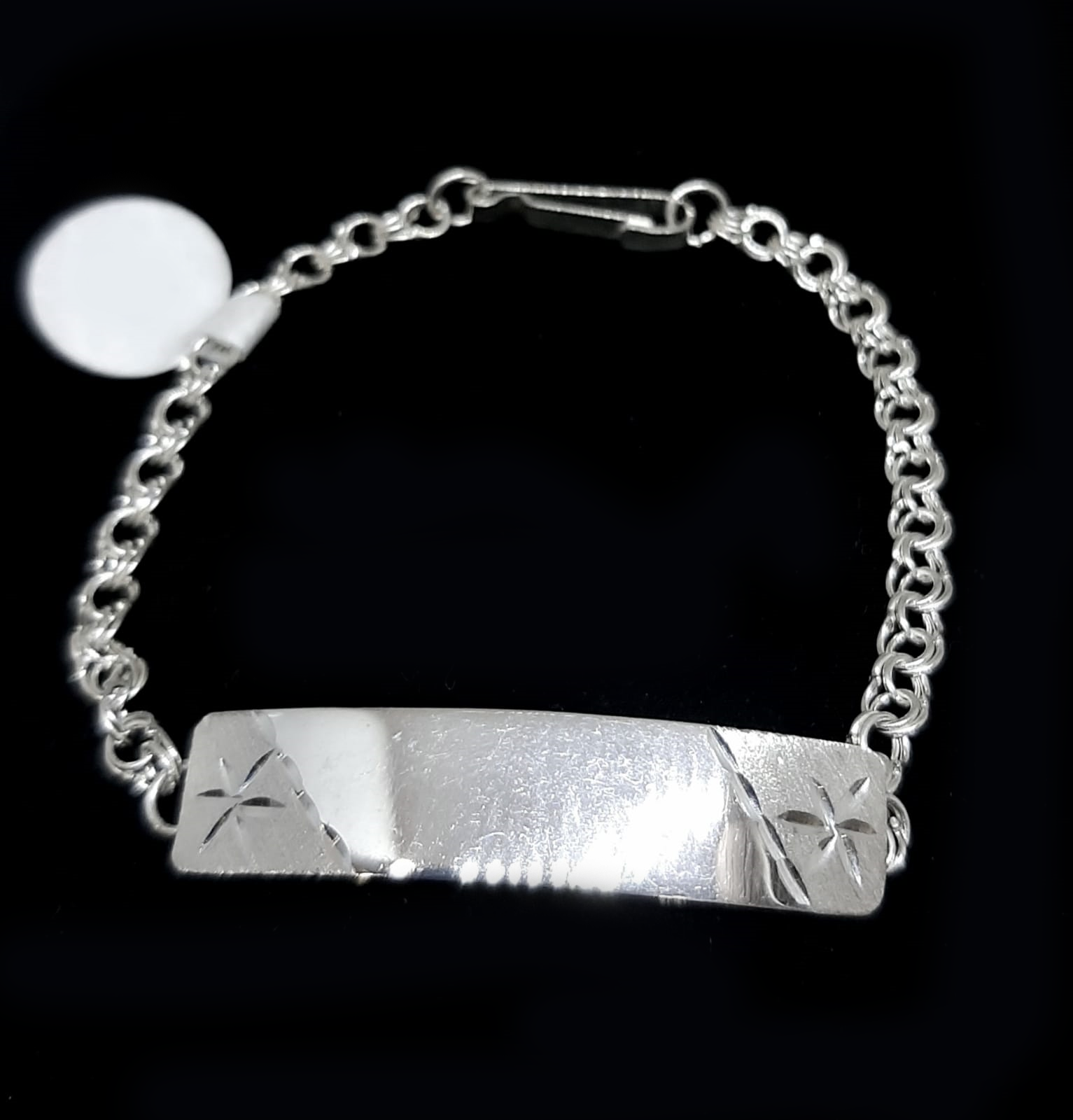 Silver Kid ID Band