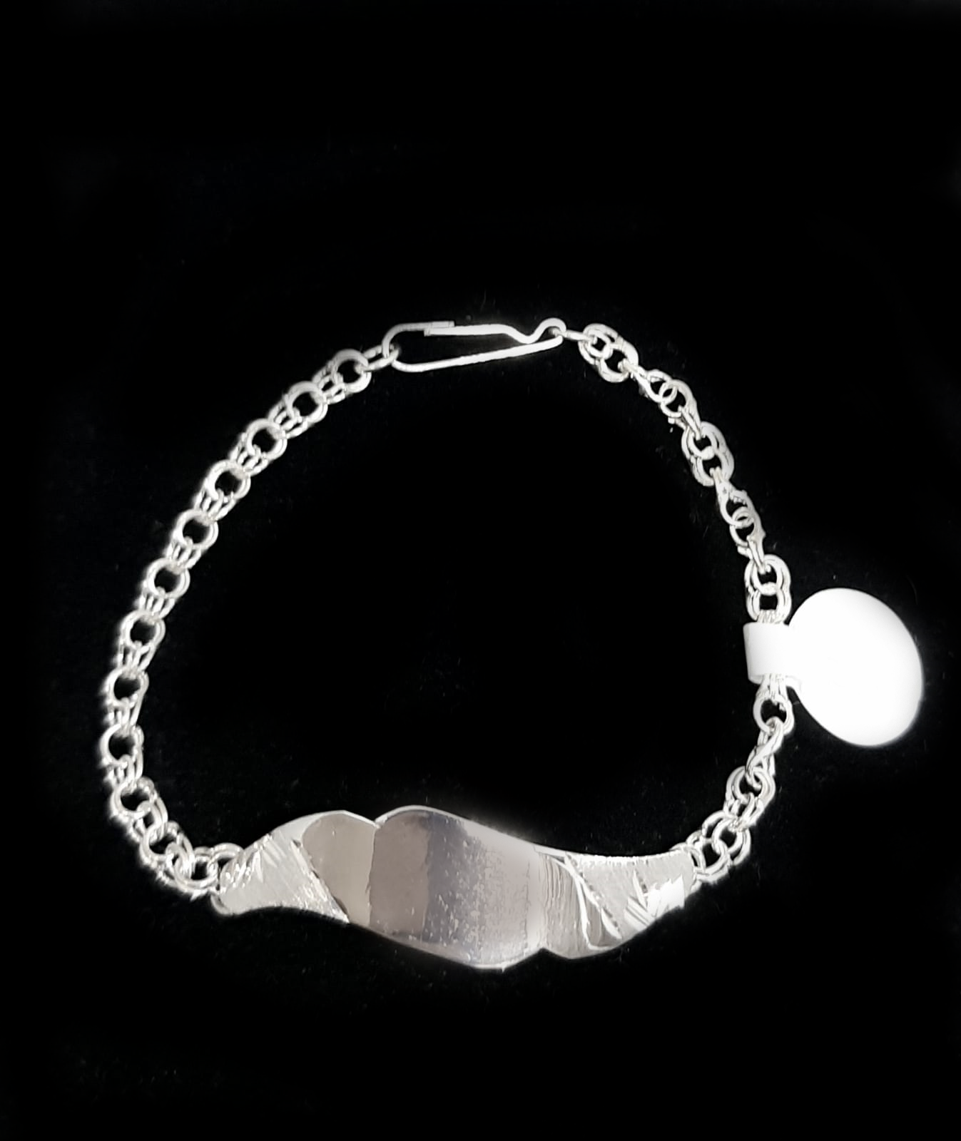 Silver Kid ID Band